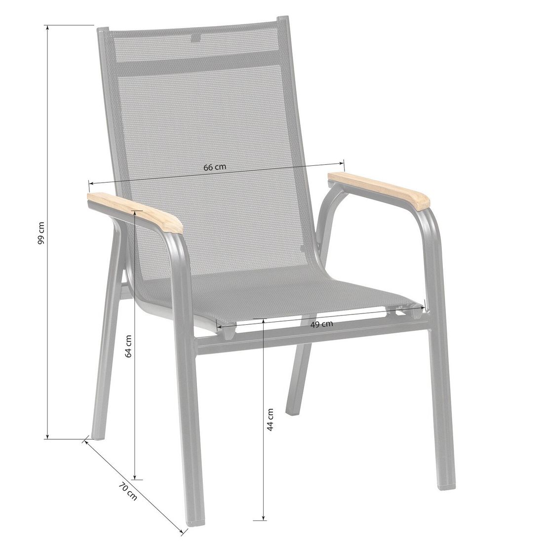 Kettler Granada Gartenmöbel-Set M (4 Plätze) Tisch 160x95cm