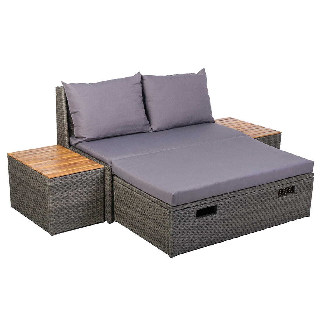 OUTLIV. Multifunktionales Daybed Aluminium/Polyrattan