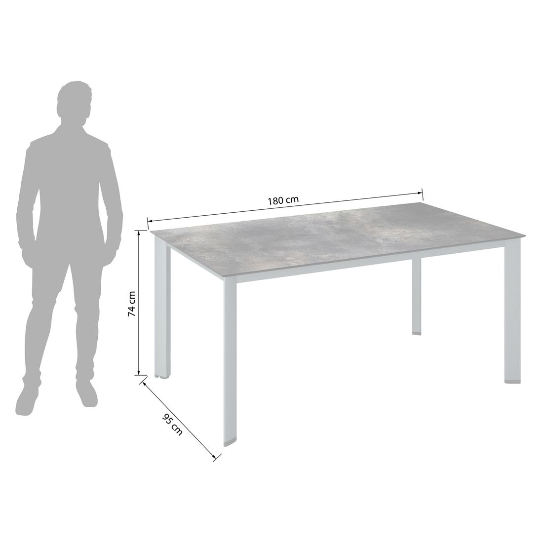 Kettler Edge Gartentisch Aluminium/HPL