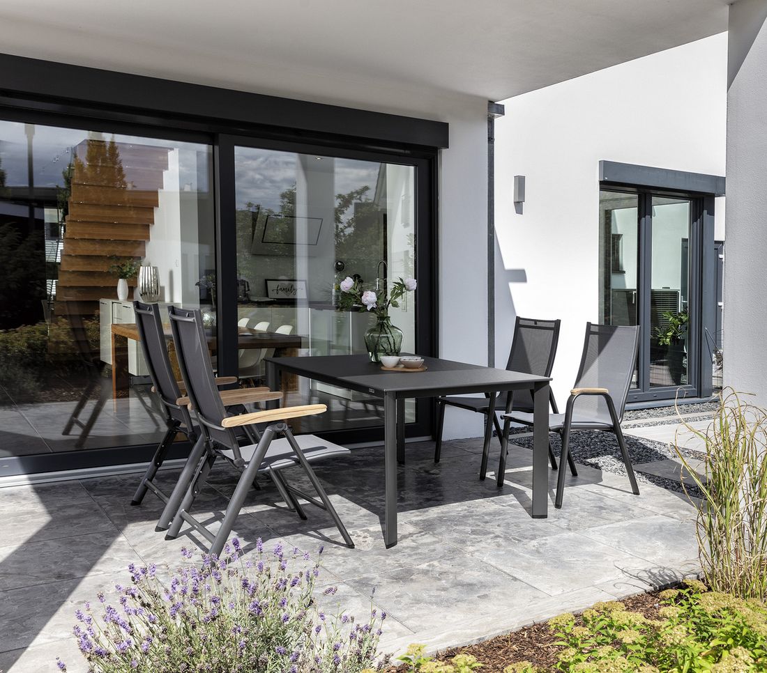 Kettler Cirrus Klappsessel verstellbar Aluminium/Teak-Armlehne