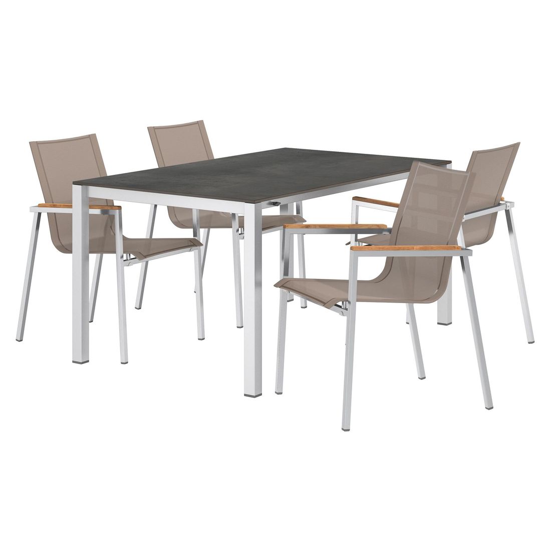 OUTLIV. Rimini Gartenmöbel-Set M (4 Plätze) Tisch 160/217/267x92cm