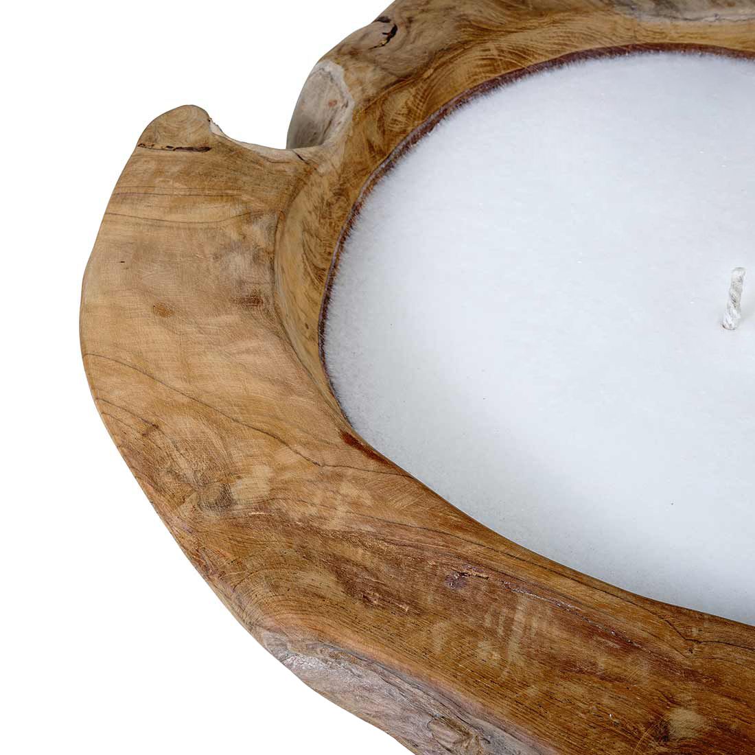 OUTLIV. Deko Kerze mit Schüssel Ø30cm Teak Wurzel