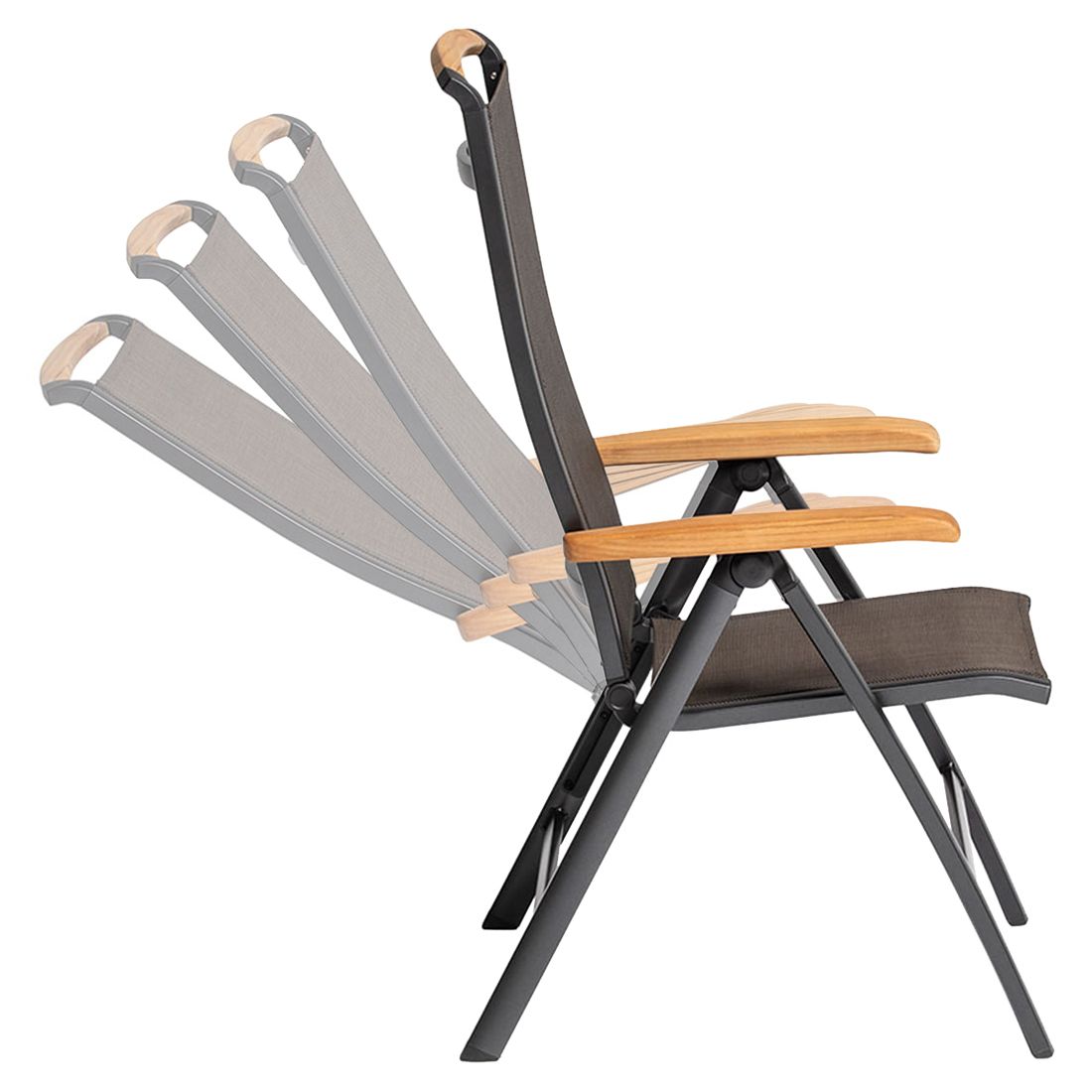 Kettler Memphis Gartenmöbel-Set M verstellbar (4 Plätze) mit OUTLIV. Tisch 160x90cm