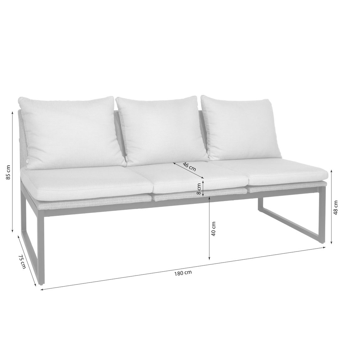 Stern Tammo Diningsofa Aluminium/Textilene/Outdoorstoff