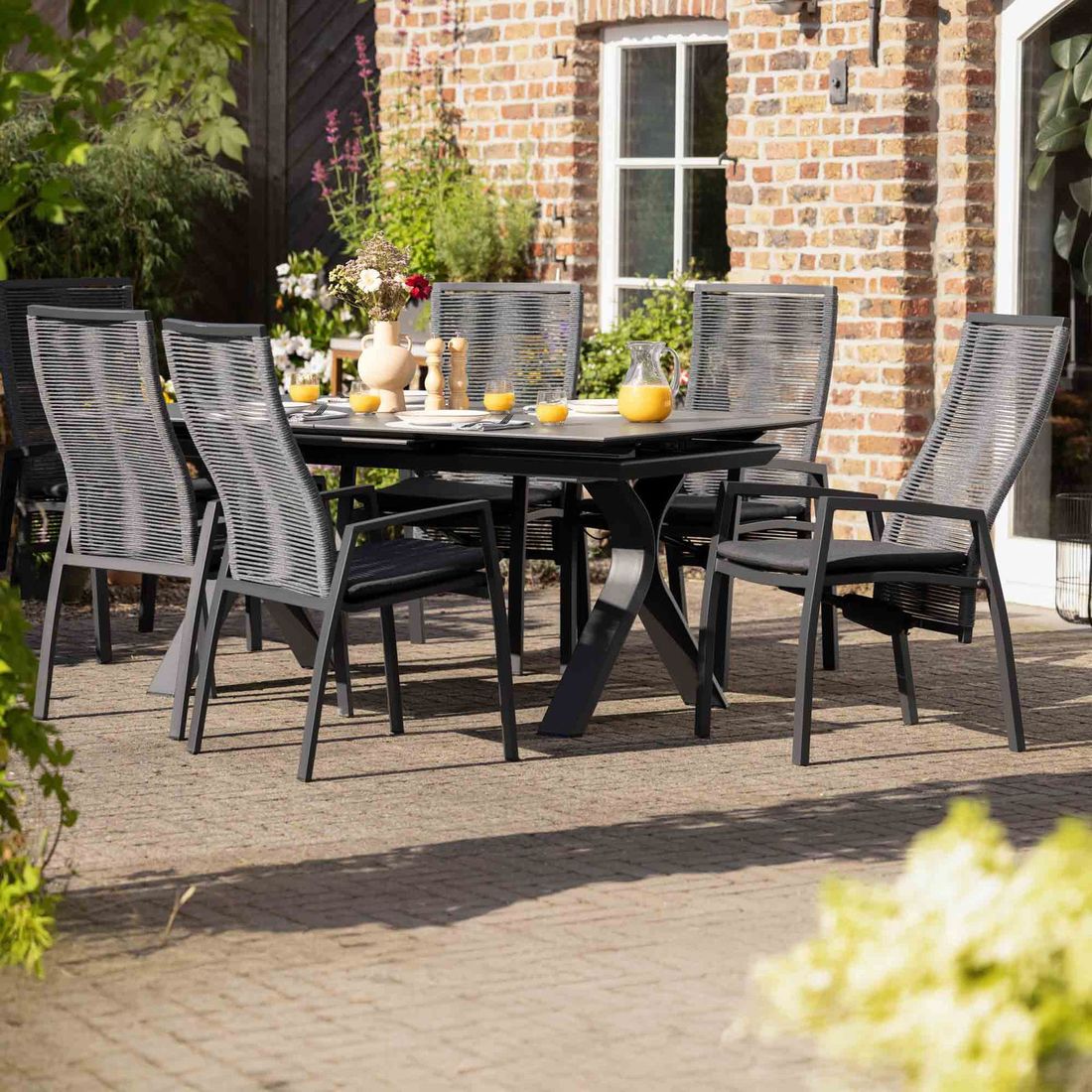 Interliving 7011 Gartensessel verstellbar Aluminium mit Sitzkissen