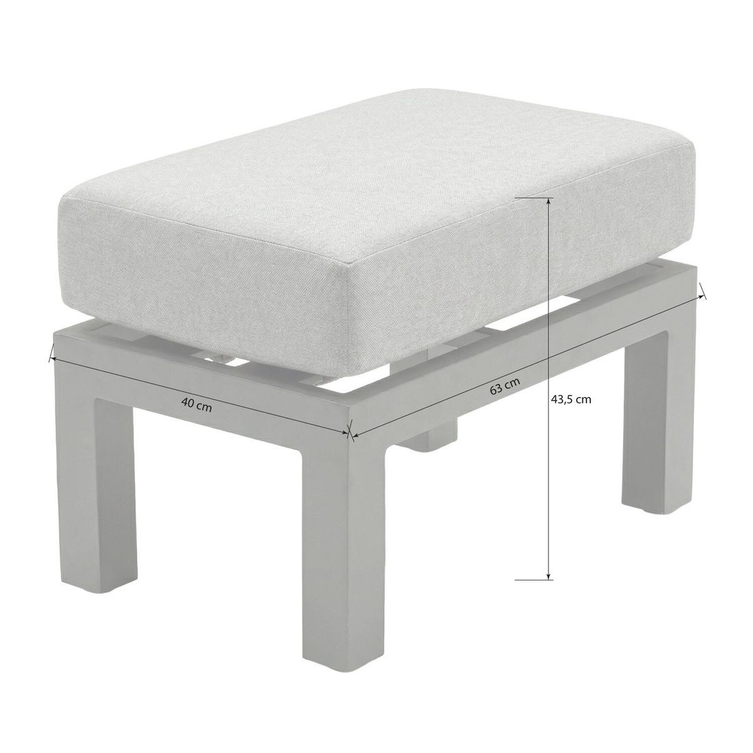 LC Garden Bondino Loungehocker Aluminium/Polyester