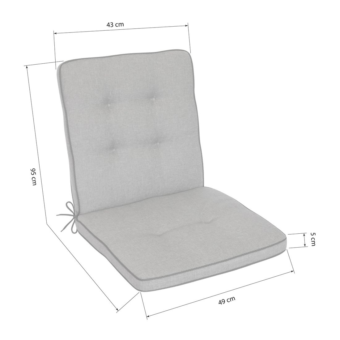 KETTtex Excelsior Gartenstuhlauflage Niedriglehner 43x95cm Baumwolle