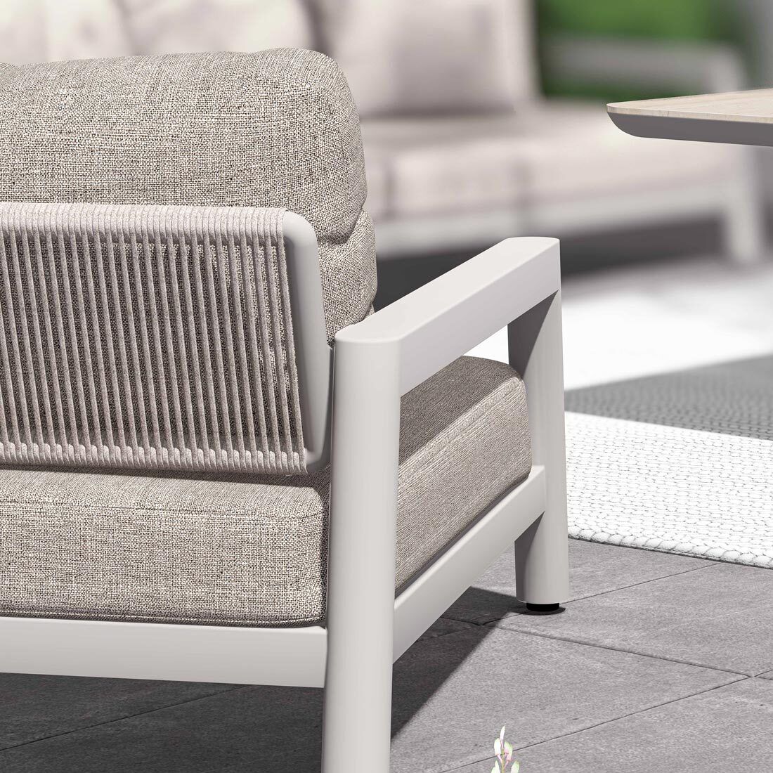Zebra Cozy Gartenloungesofa Sitztiefe verstellbar Aluminium/Rope/Sunproof