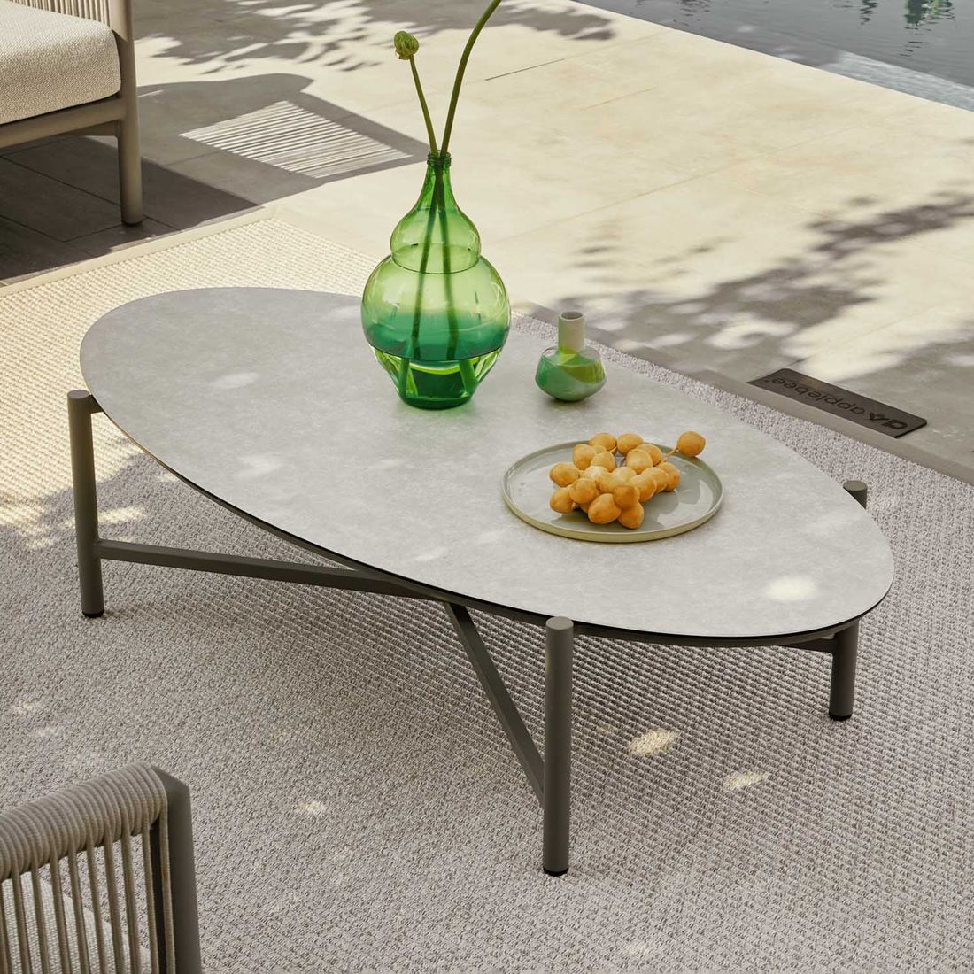 Apple Bee Bora Bora Loungetisch 130x65cm Aluminium/Sinterstone