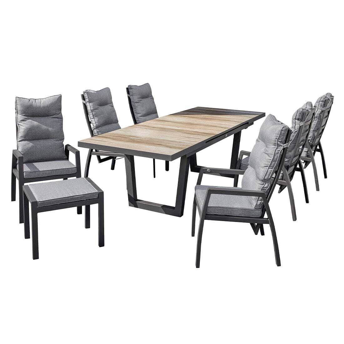 LC Garden Bondino II Gartensessel verstellbar Aluminium mit Sitz- und Rückenkissen