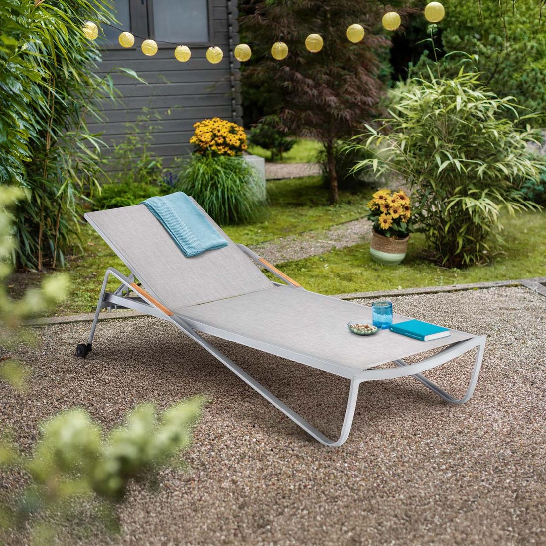 Kettler Diamond Gartenliege verstellbar Aluminium/Outdoorgewebe