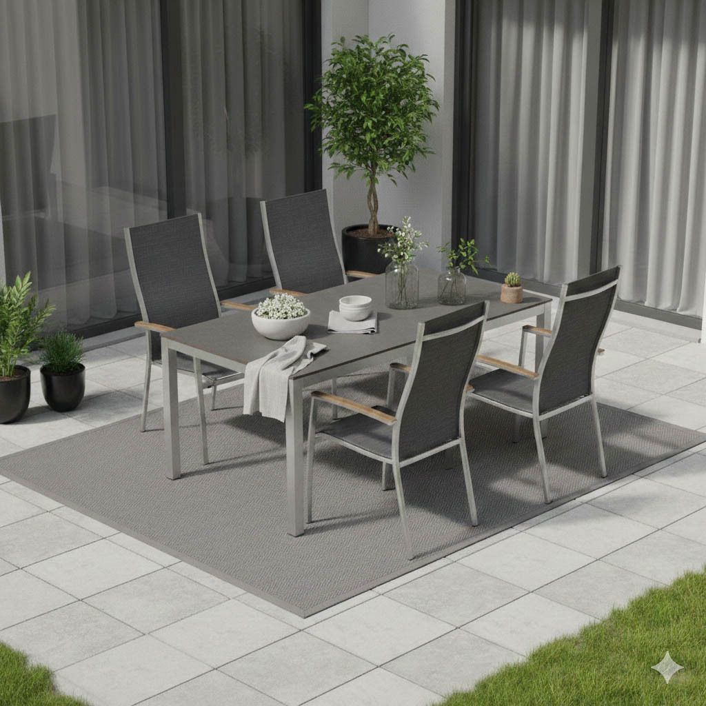 Stern Cardiff Gartenmöbel-Set M (4 Plätze) mit OUTLIV. Tisch 160x90cm