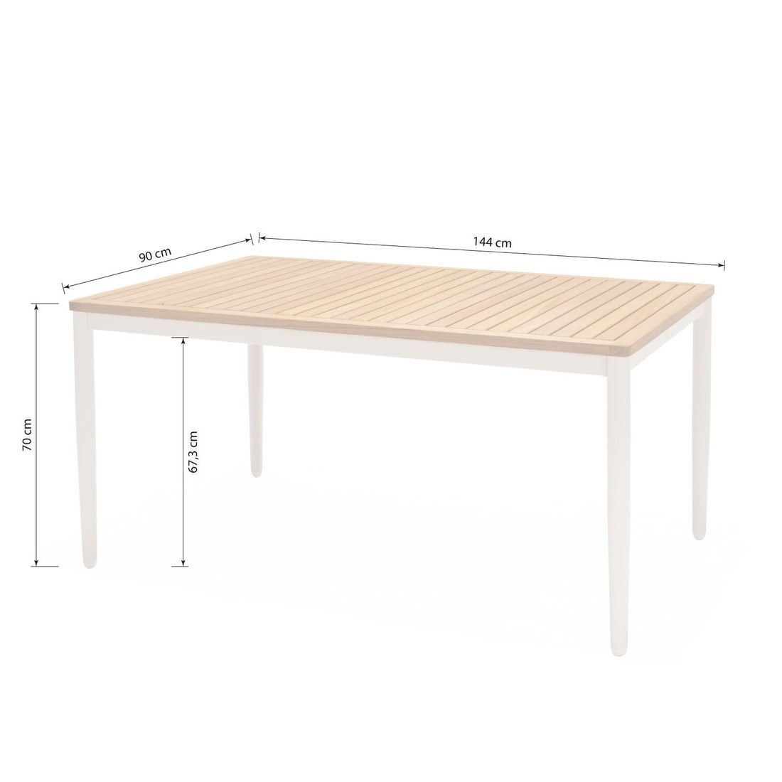 LifestyleGarden Panama Gartenmöbel-Set L (6 Plätze) Tisch 144x90cm