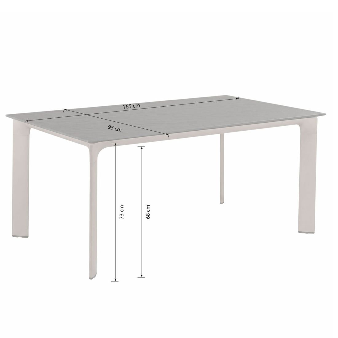 Kettler Diamond Gartentisch 160x95cm Aluminium/Kettalux-Plus