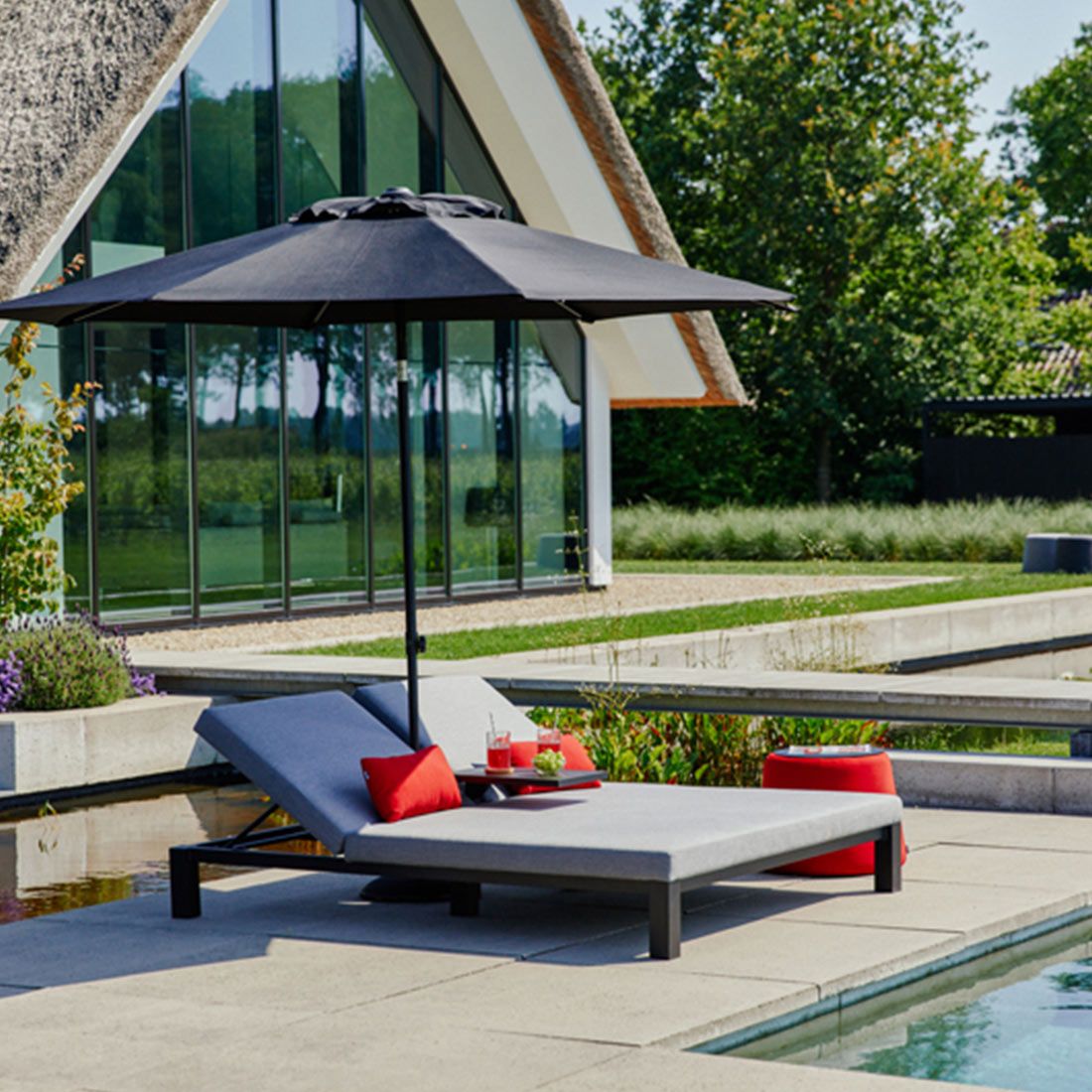 Hartman Eva Daybed verstellbar Aluminium/Sunbrella
