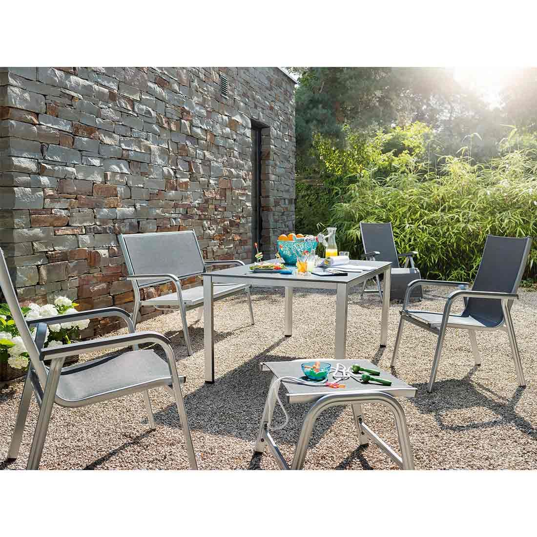 Kettler Basic Plus Gartenhocker Aluminium/Outdoorgewebe
