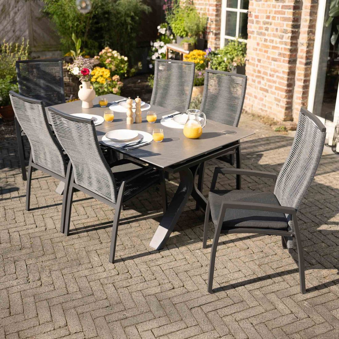 Interliving 7011 Gartensessel verstellbar Aluminium mit Sitzkissen