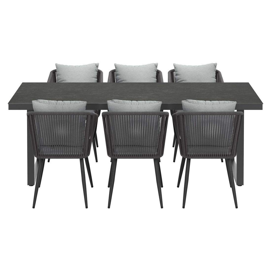 OUTLIV. Alex Gartenmöbel-Set 7-tlg. Tisch 220x100cm Kufe
