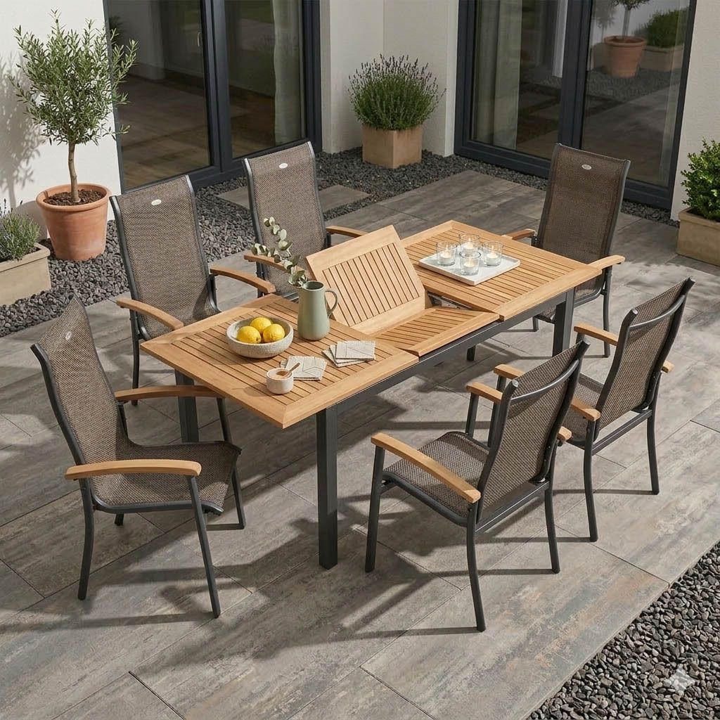 Hartman Alice Gartenmöbel-Set L (6 Plätze) Tisch 150/210x90cm