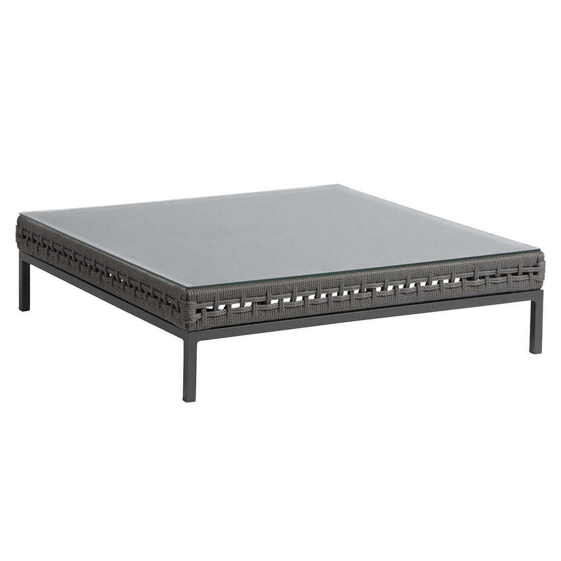 Stern Corda Loungetisch 87x87cm Aluminium/Rope/Glas