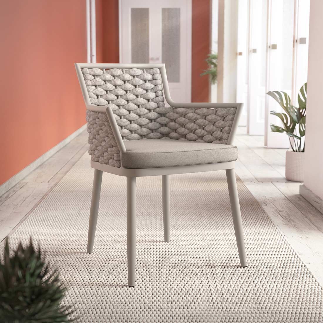 OUTLIV. Leon Gartensessel Aluminium mit Sitzkissen