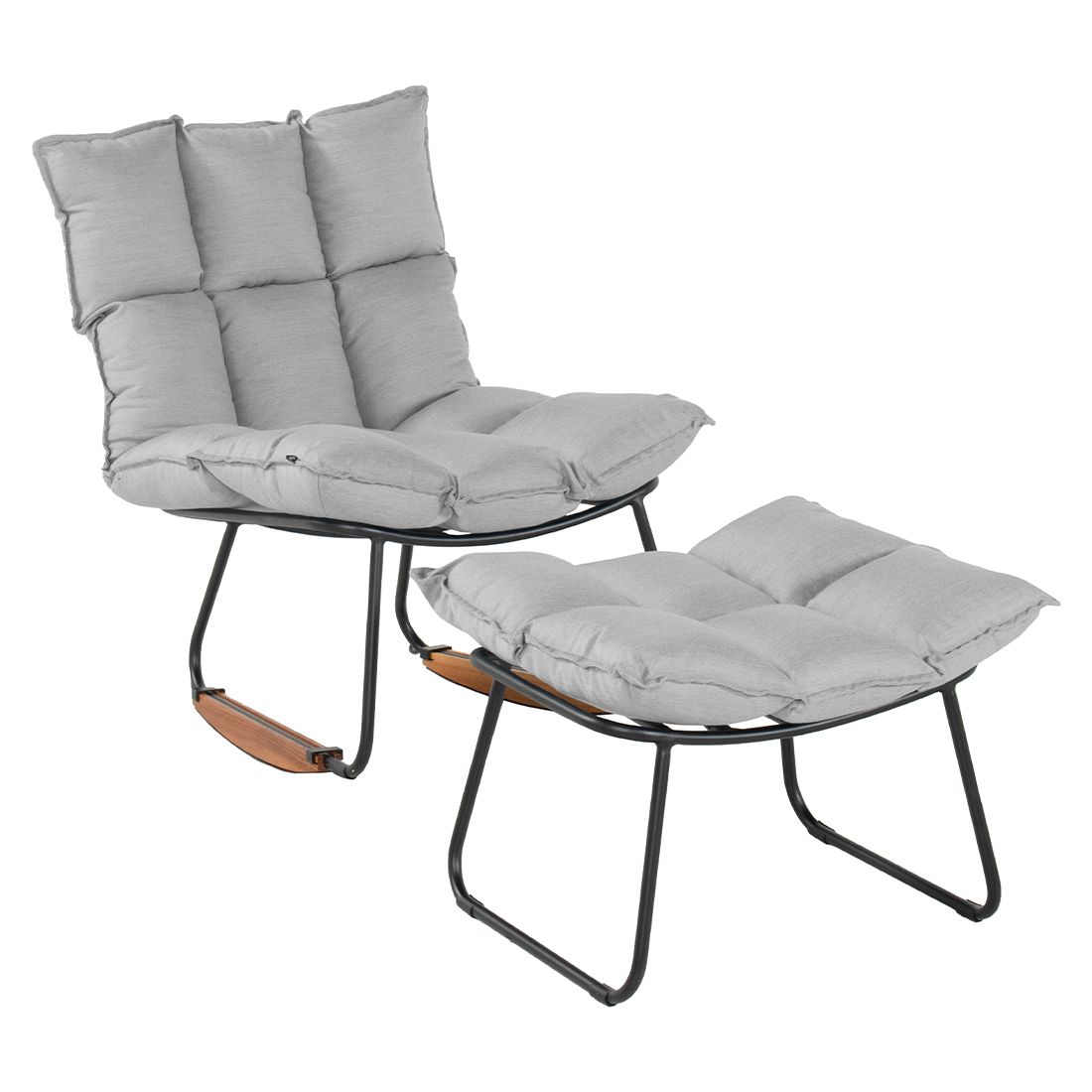 SCHÖNER WOHNEN-Kollektion Leska Schaukelstuhl ink.Hocker Aluminium/Sunbrella