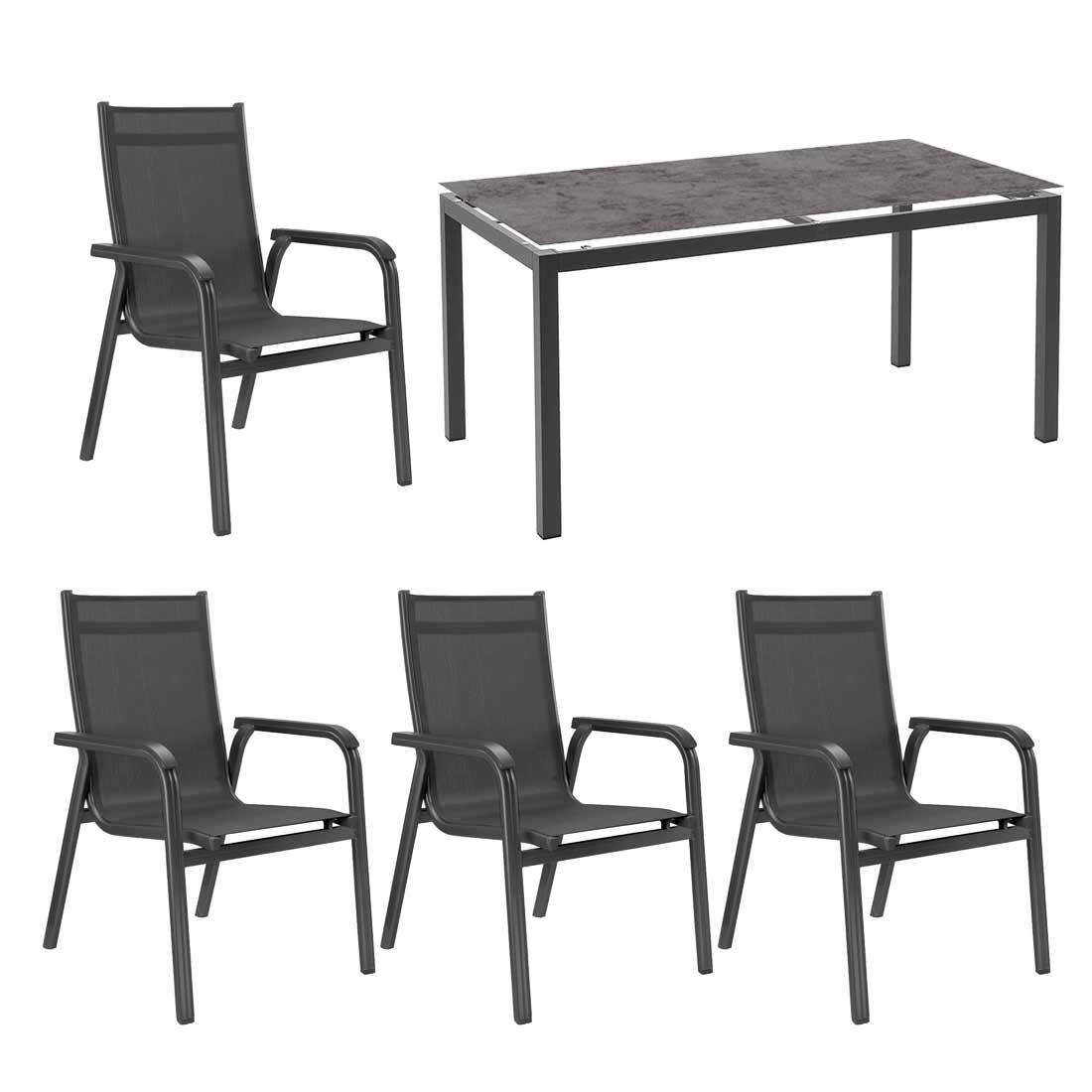 Kettler Basic Plus Gartenmöbel-Set M (4 Plätze) mit OUTLIV. Tisch 160x90cm