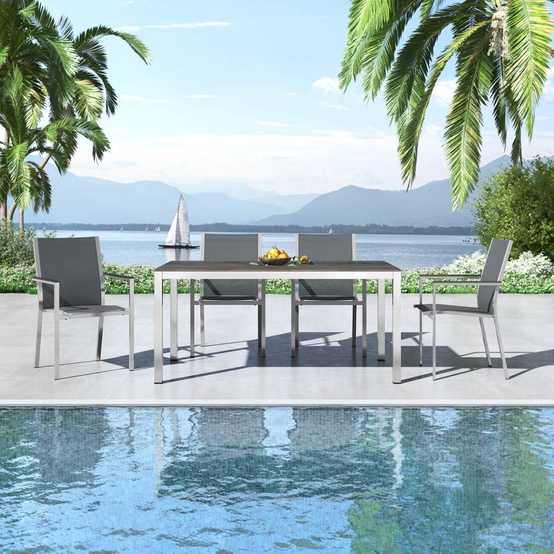 Stern Cardiff Gartenmöbel-Set M (4 Plätze) mit OUTLIV. Tisch 160x90cm