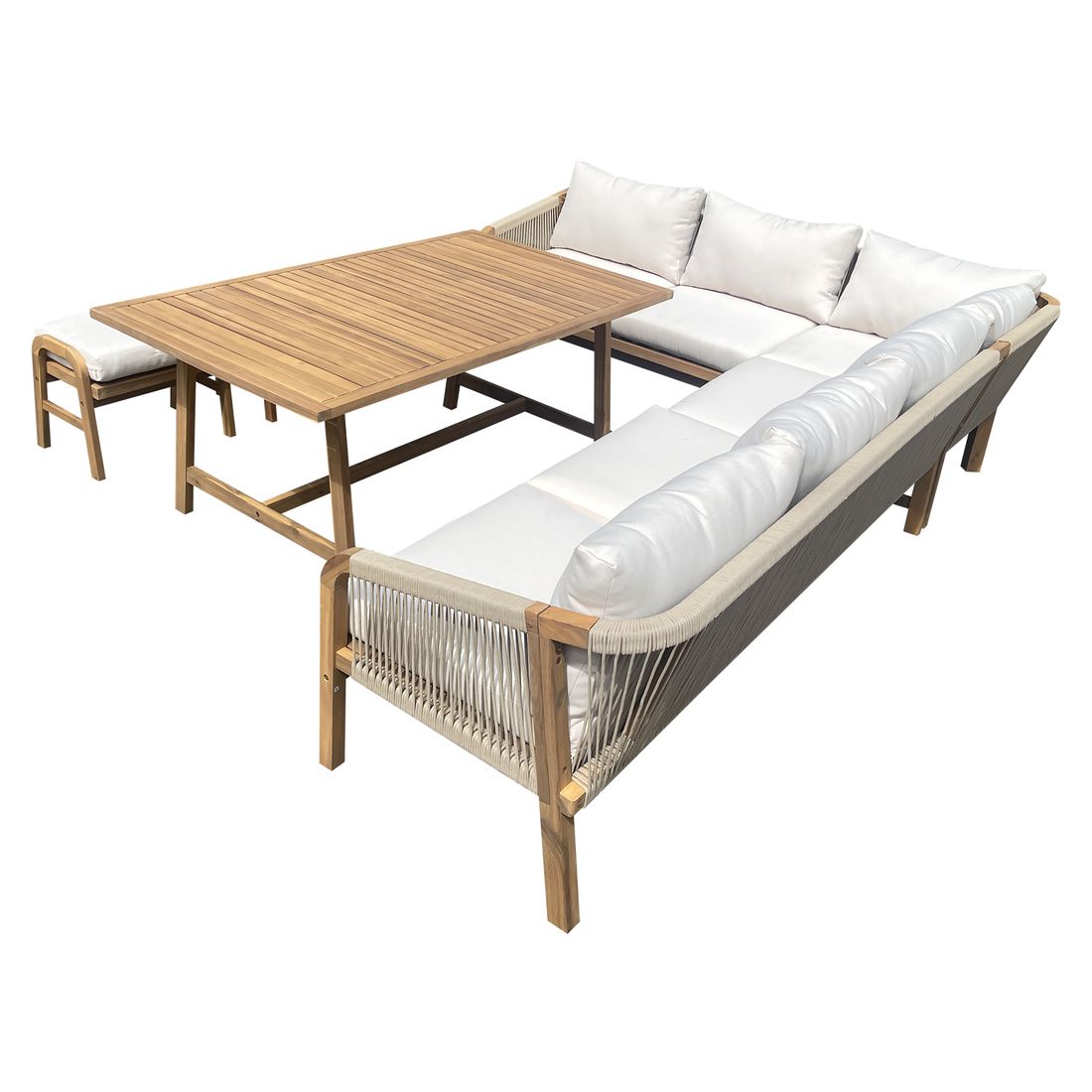 OUTLIV. Pia Dininglounge Tisch 150x90cm Akazie/Rope/Spunpolyester