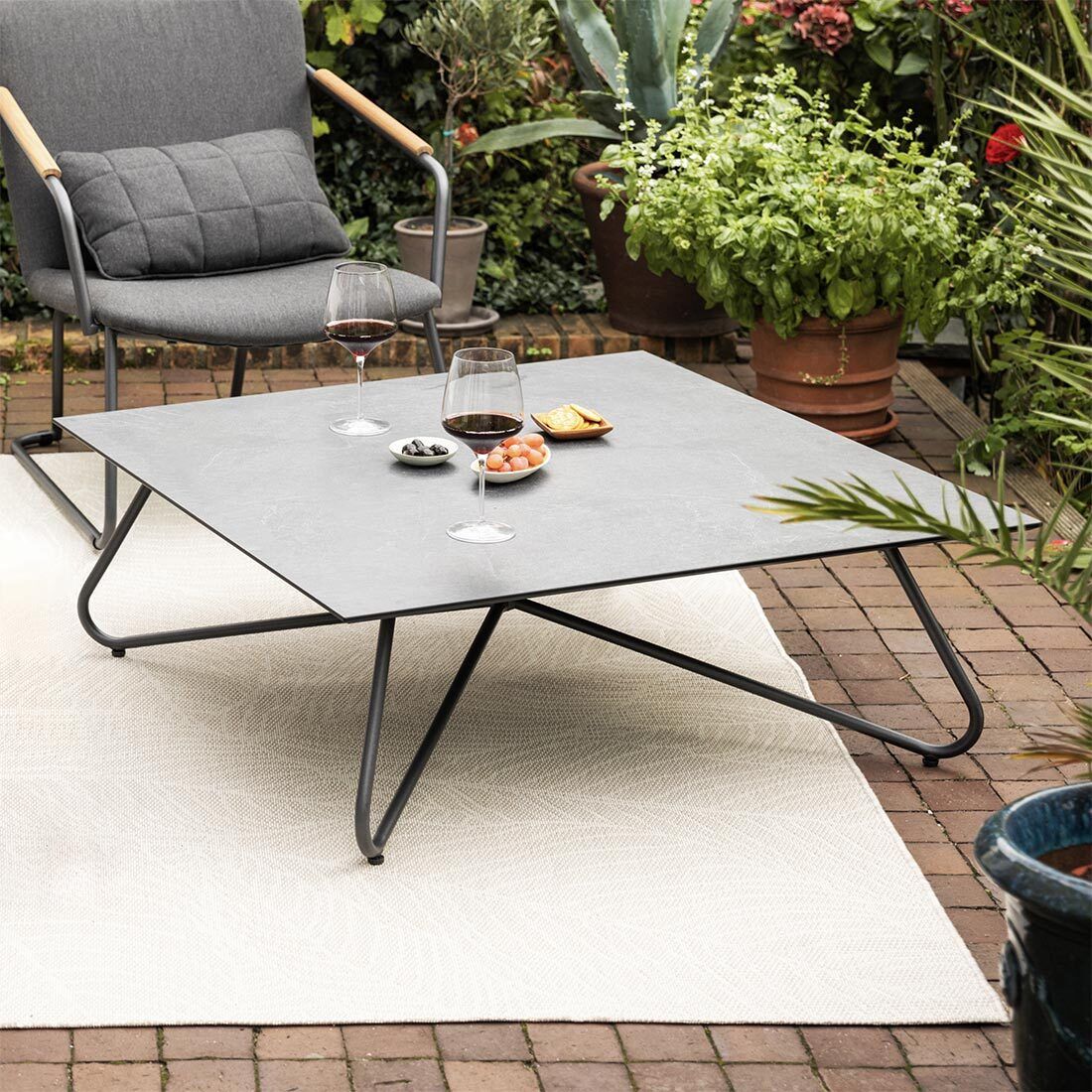 Kettler Tribe Loungetisch-Gestell 95x95cm Aluminium