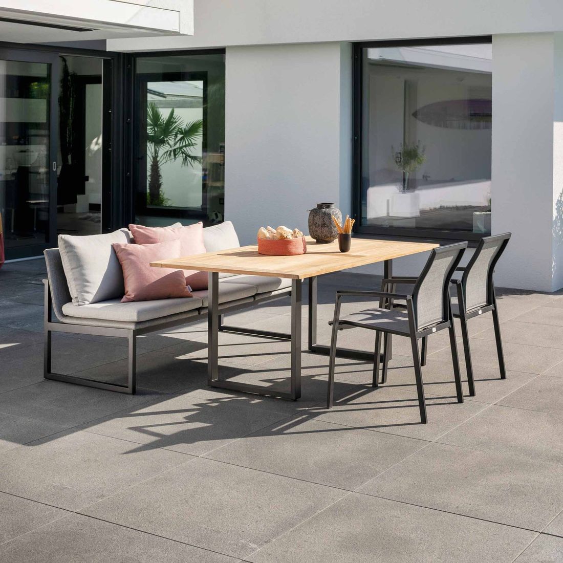 Stern Tammo Diningsofa Aluminium/Textilene/Outdoorstoff