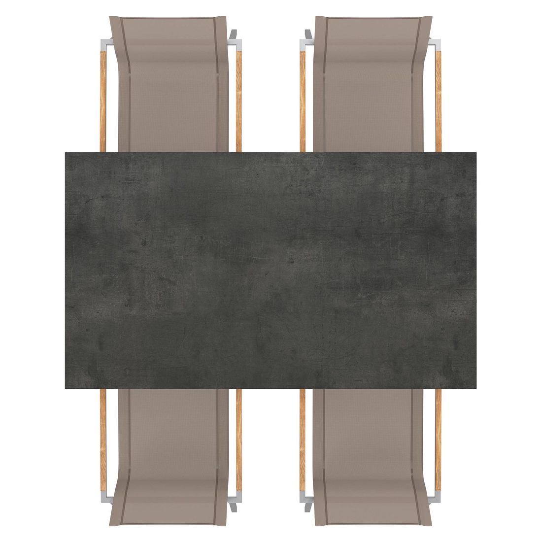 OUTLIV. Rimini Gartenmöbel-Set M (4 Plätze) Tisch 160/217/267x92cm