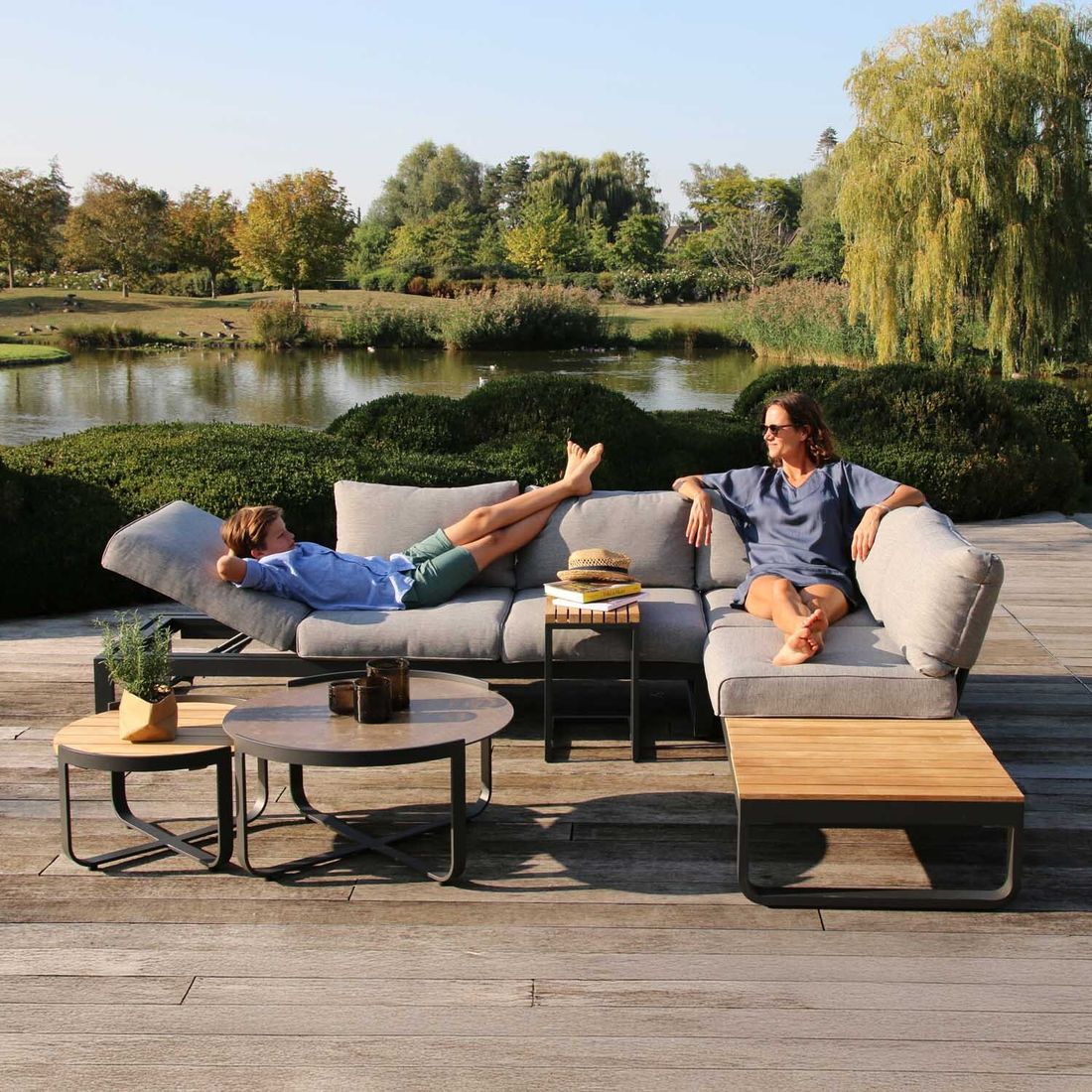 Zebra Fly Gartenloungesofa verstellbar Aluminium/Olefin