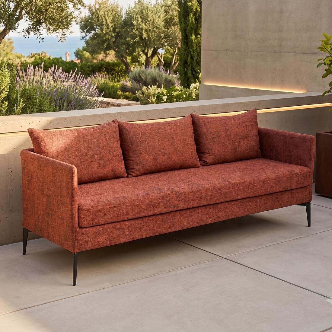 Stern Marta Diningsofa Aluminium/Outdoorstoff
