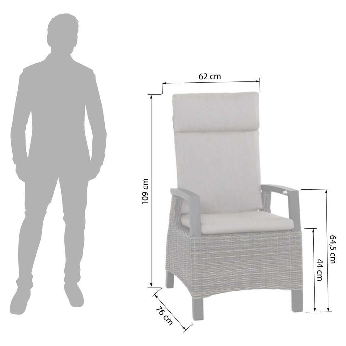 Siena Garden Cordio Gartenmöbel-Set L verstellbar (6 Plätze) Tisch 205/265x103cm