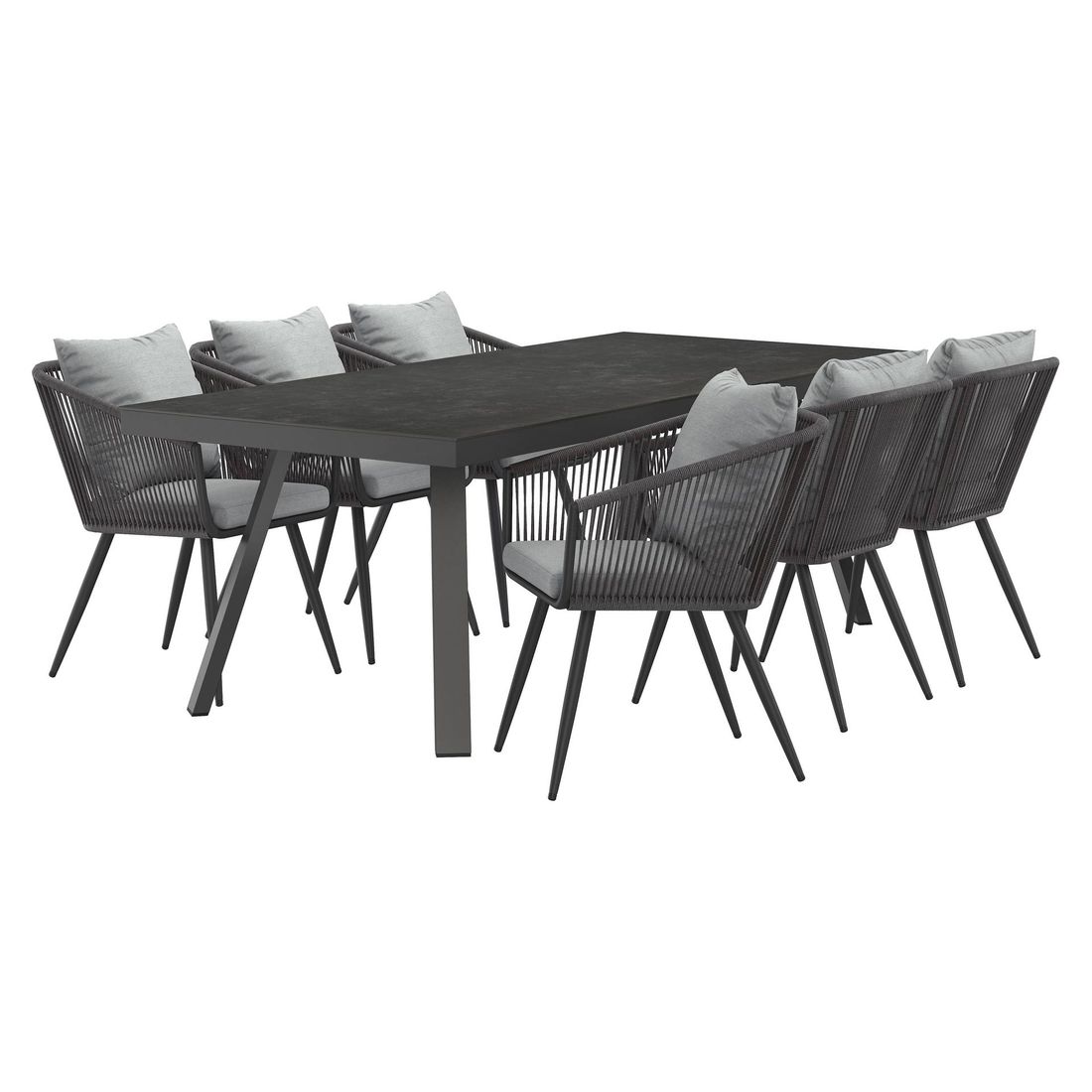 OUTLIV. Alex Gartenmöbel-Set L (6 Plätze) Tisch 220x100cm Vierfuß