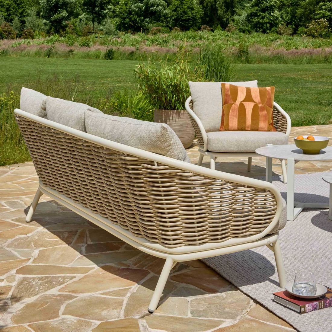 Apple Bee Pine Key Gartenloungesofa Aluminium/Polyrattan/Bee Wett