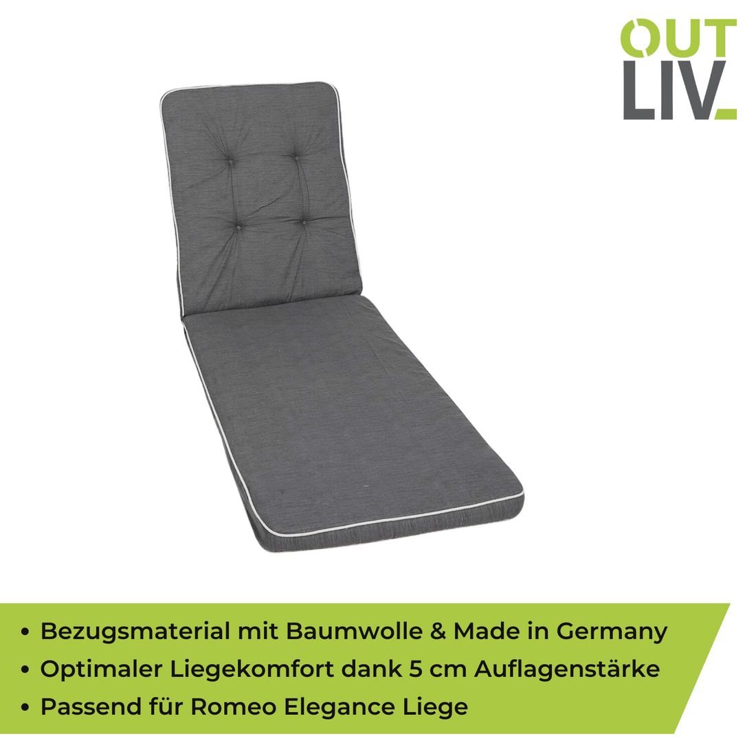 OUTLIV. Romeo Elegance Gartenliegenauflage 60x190cm