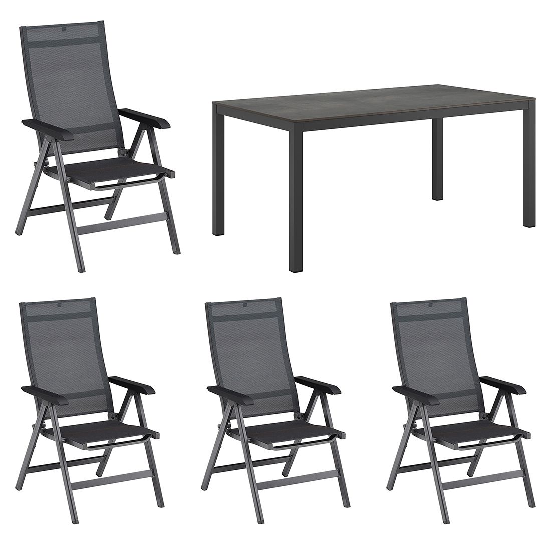 Kettler Basic+ Premium Gartenmöbel-Set L (6 Plätze) mit OUTLIV. Tisch 160x90cm