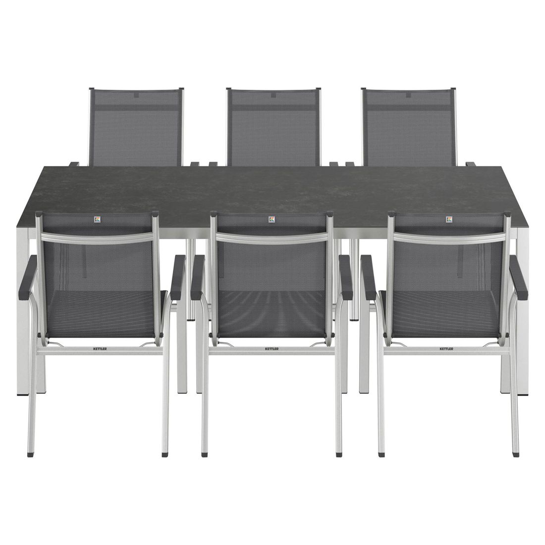 Kettler Basic Plus Gartenmöbel-Set L (6 Plätze) mit OUTLIV. Tisch 220x100cm