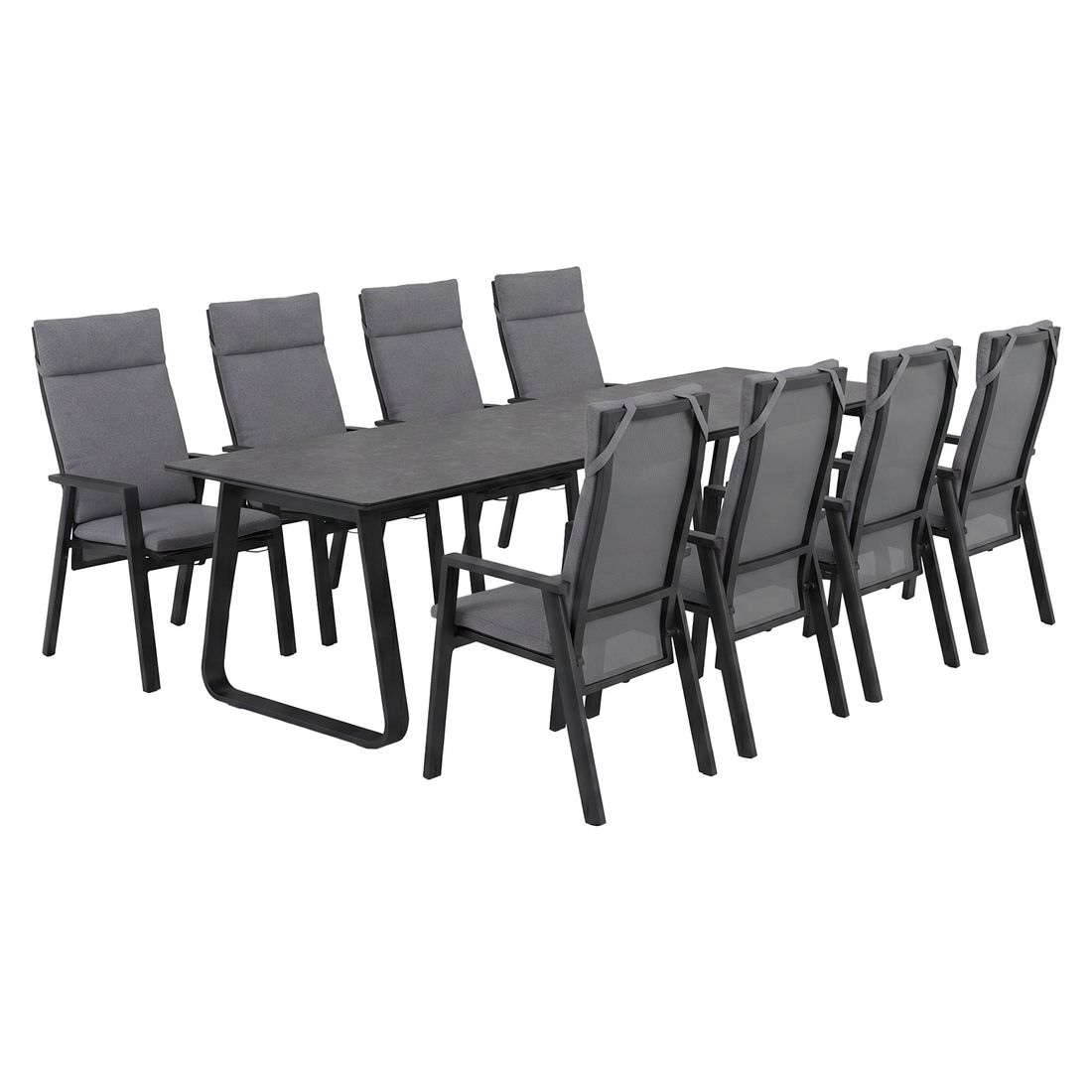 Siena Garden Valencia Gartenmöbel-Set XL (8 Plätze) mit OUTLIV. Tisch 280x100cm