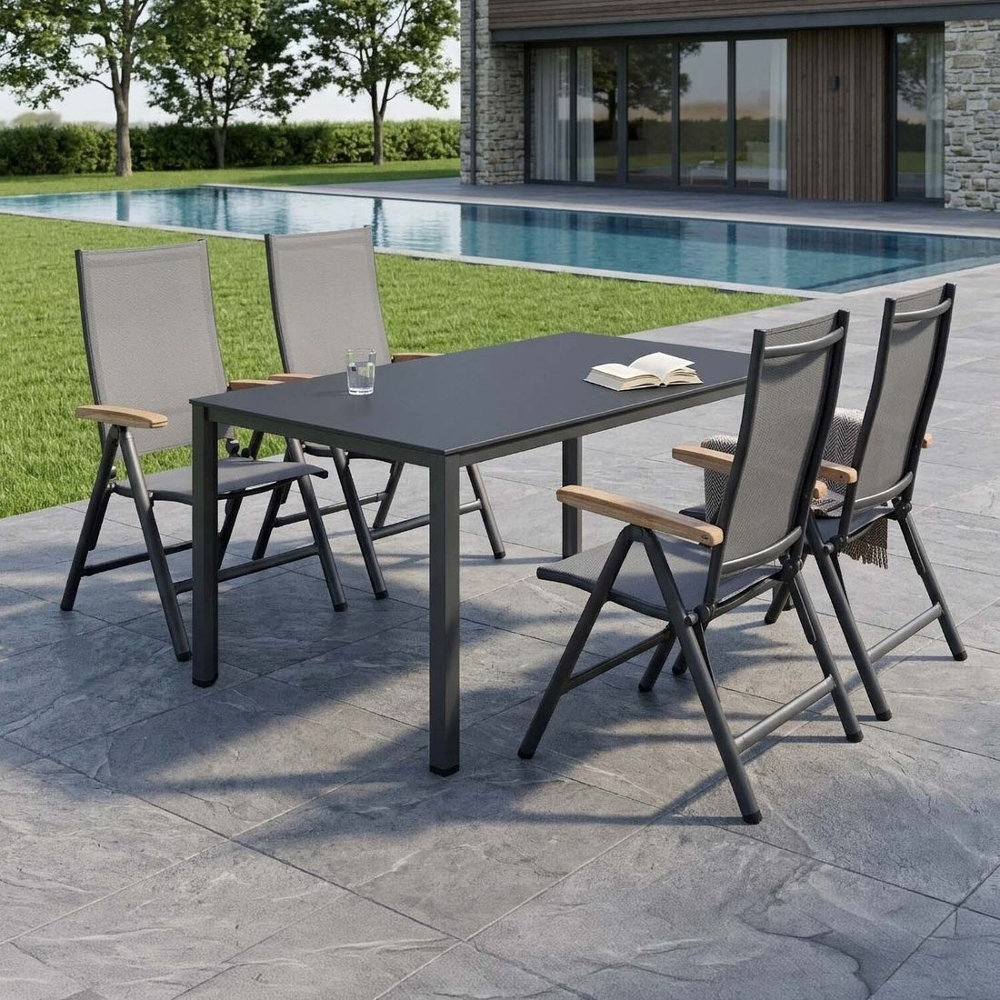 Kettler Cirrus Gartenmöbel-Set M (4 Plätze) Tisch 160x95cm