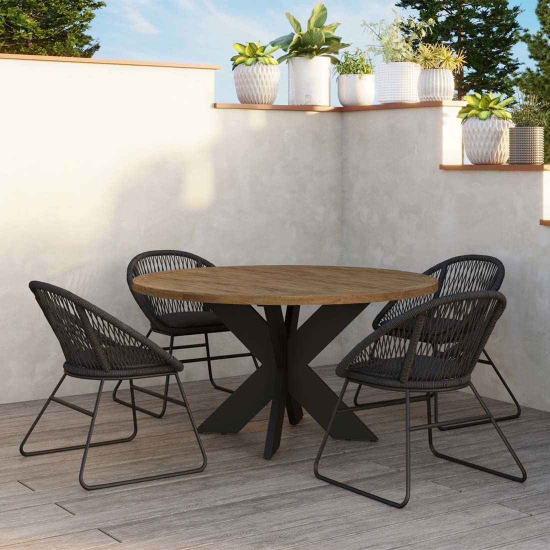 OUTLIV. Atlanta Gartentisch Aluminium/Teak