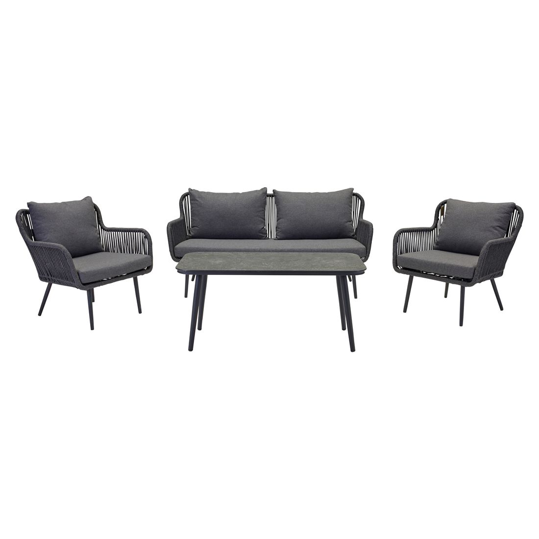 LC Garden Sunera Loungeset inkl. Loungetisch Aluminium/Rope/Olefin