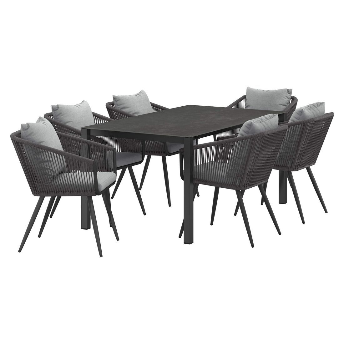 OUTLIV. Alex Gartenmöbel-Set L (6 Plätze) Tisch 160/217/267x91cm