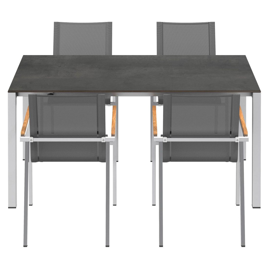 OUTLIV. Rimini Gartenmöbel-Set M (4 Plätze) Tisch 160/217/267x92cm
