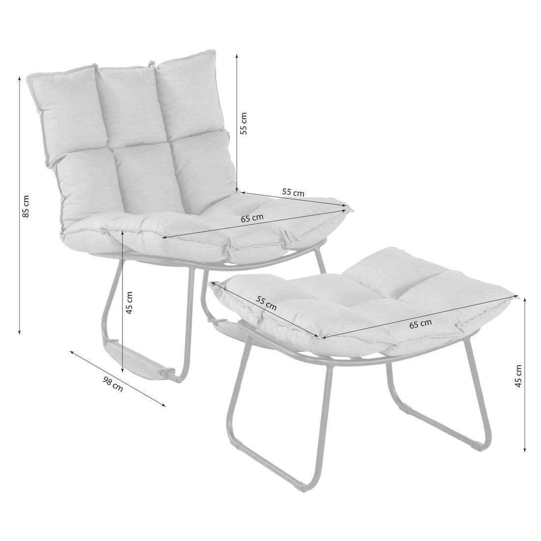 SCHÖNER WOHNEN-Kollektion Leska Schaukelsessel Aluminium/Sunbrella