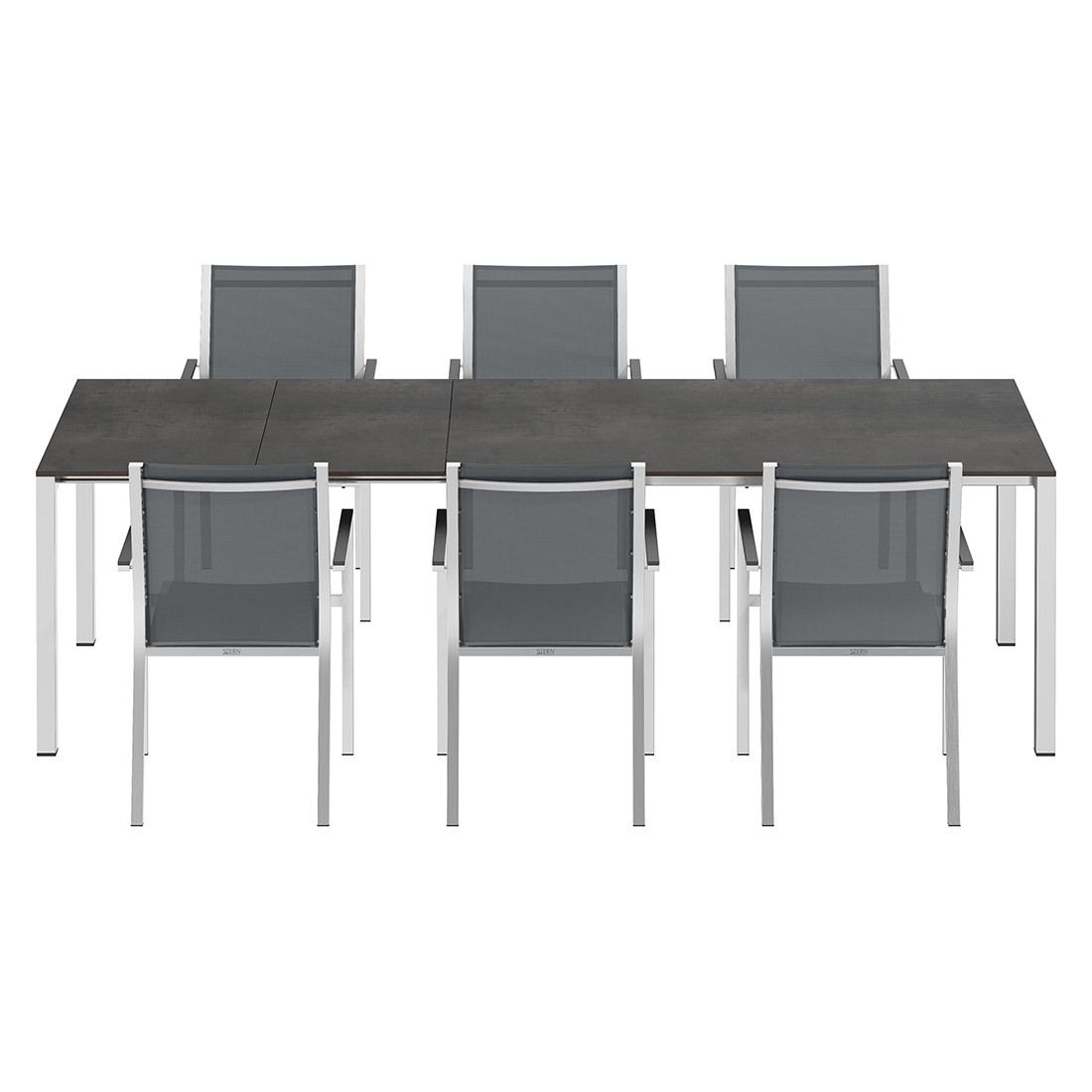 Stern Cardiff Gartenmöbel-Set L (6 Plätze) mit OUTLIV. Tisch 160/217/267x91cm