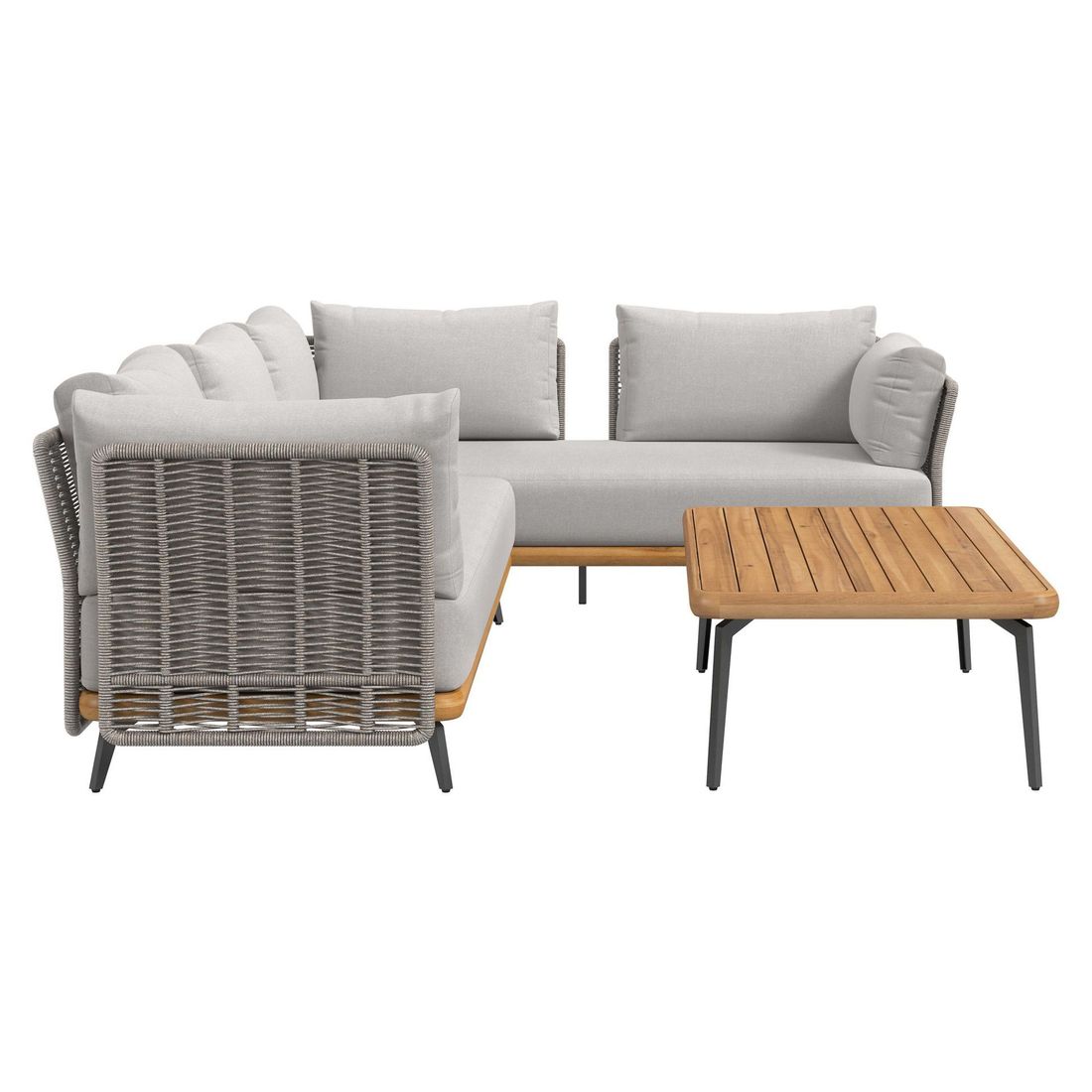 OUTLIV. Ava Ecklounge inkl. Loungetisch Akazie/Rope/Polyester