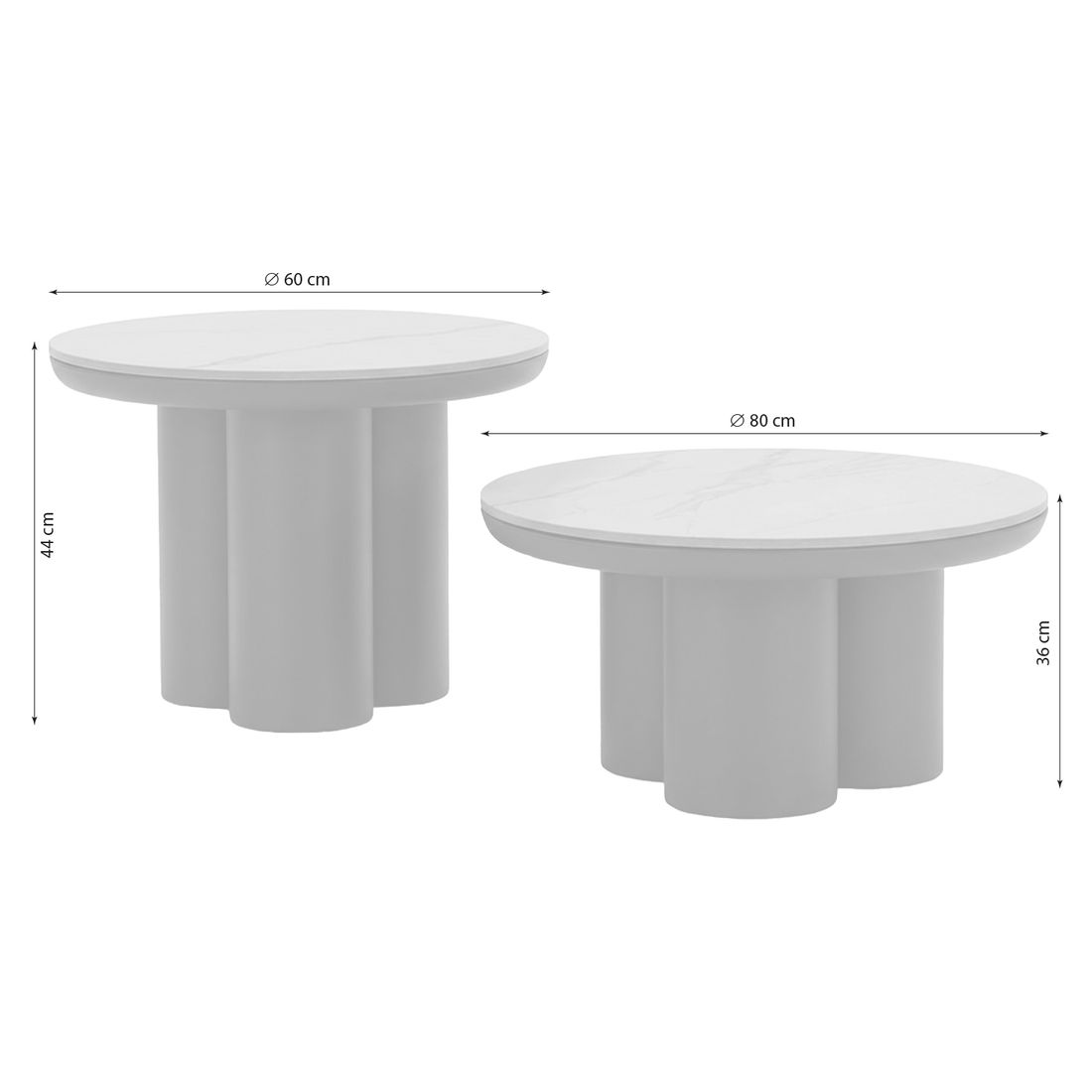 Apple Bee Tonga Loungetisch-Set 2-tlg. Aluminium/Sinterstone